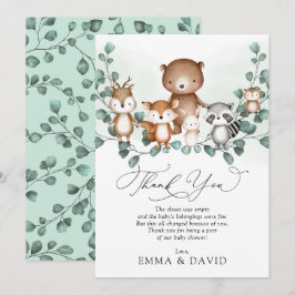 Elegant Woodland Animy Greenery - tack för ditt ko