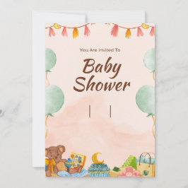 Elegant Woodland Baby Shower Inbjudningar