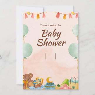 Elegant Woodland Baby Shower Inbjudningar