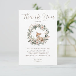 Elegant Woodland Baby Shower Thank You Tack Kort