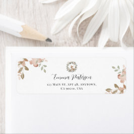 Elegant Woodland Floral Return Address Returadress Etikett