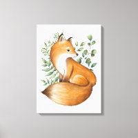 Elegant Woodland Fox Botanical Greenery Lövs