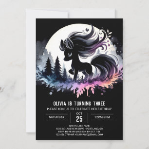 Elegant Woodland Horse Birthday Inbjudningar