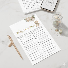 Elegant Woodland Theme Baby Name Race Shower Game Flygblad