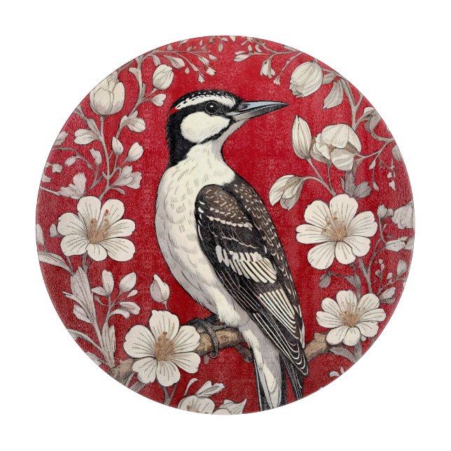 Elegant Woodpecker Blommigt William Morris Inspire (Framsidan)