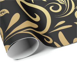 Elegant wrapping paper with a black background presentpapper