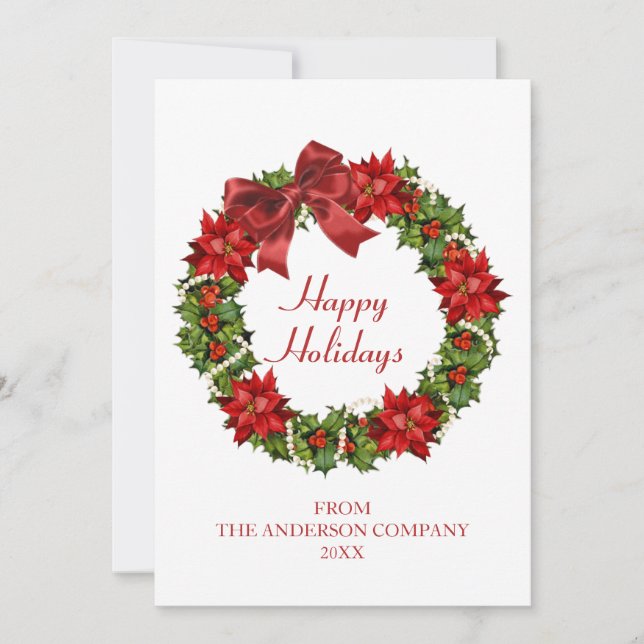 Elegant Wreath Company God Jul Julkort (Framsida)