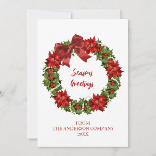 Elegant Wreath Company Säsongens hälsningar Julkort