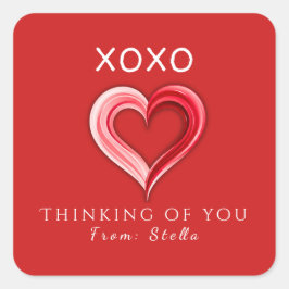 Elegant XOXO Valentine's Sticker • Love Tag Fyrkantigt Klistermärke
