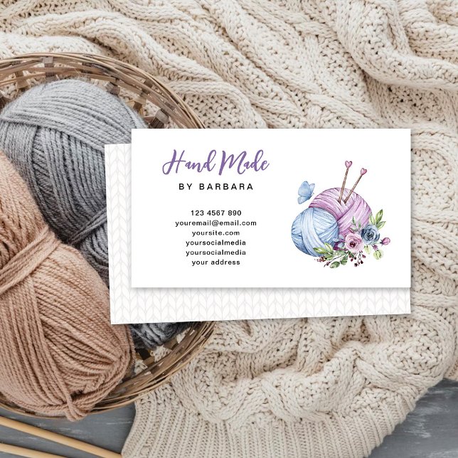 Elegant Yarn Knitting Nål Visitkort (Skapare uppladdad)