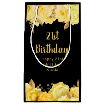 Elegant Yellow and Gold Flowers Birthday Party