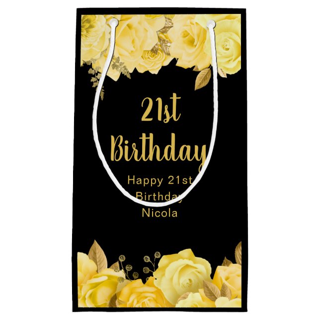 Elegant Yellow and Gold Flowers Birthday Party (Framsidan)