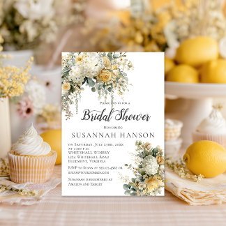 Elegant Yellow and Ivory Floral Bridal Shower | Inbjudningar
