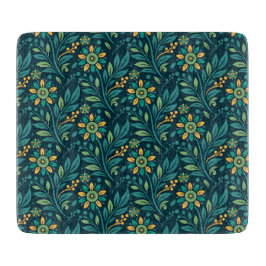 Elegant Yellow and Teal Floral Pattern Design