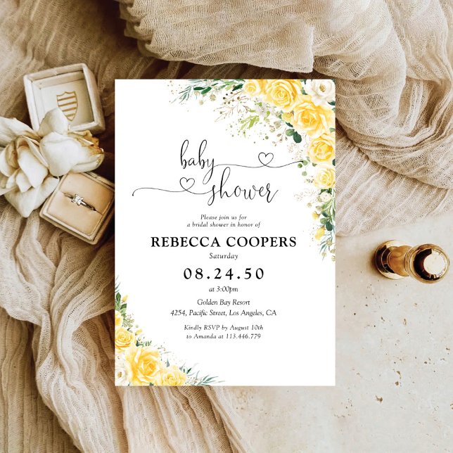 Elegant Yellow Baby Shower Invitation Inbjudningar (Skapare uppladdad)