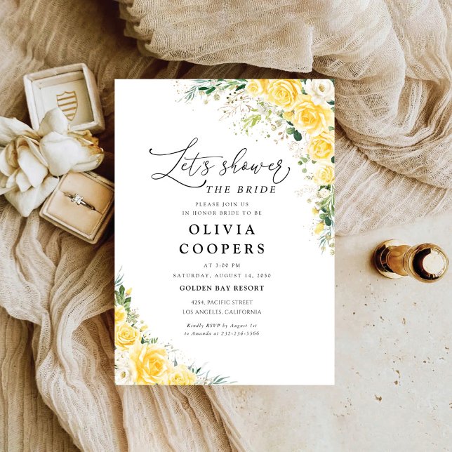 Elegant Yellow Bridal Shower Invitation Inbjudningar (Skapare uppladdad)