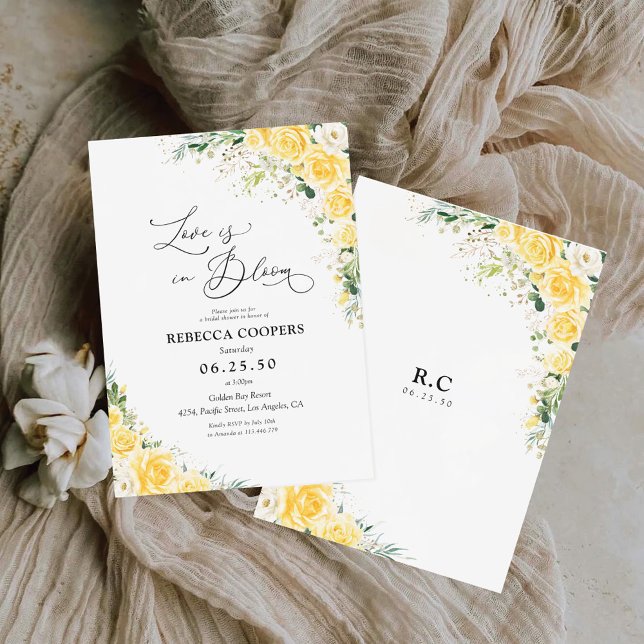 Elegant Yellow Bridal Shower Invitation Inbjudningar (Skapare uppladdad)