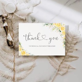 Elegant Yellow Flat Thank You Card Tack Kort