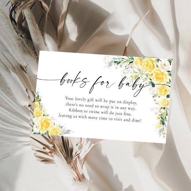 Elegant Yellow Floral Books For Baby  Tilläggskort (Skapare uppladdad)
