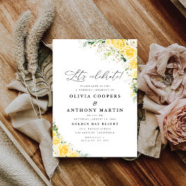 Elegant Yellow Floral Wedding Invitation Inbjudningar