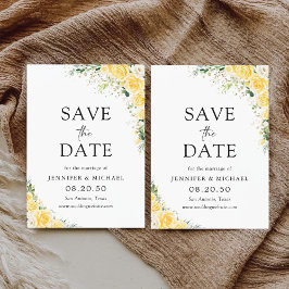 Elegant Yellow Floral Wedding Save The Date Spara Datumet