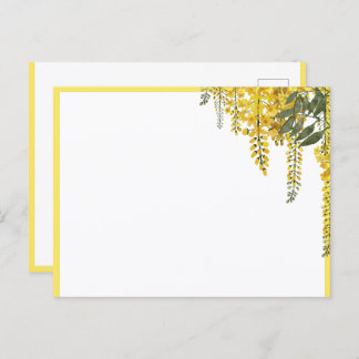 Elegant Yellow Flowers Botanical Postcard Vykort