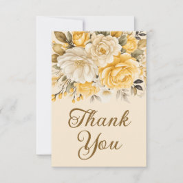 Elegant Yellow Ivory Cream Floral Surprise Tack Kort