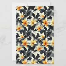 Elegant Yellow Lily Flowers Scrapbook Paper