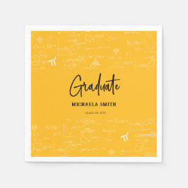 Elegant Yellow Script Math Graduate Pappersservett
