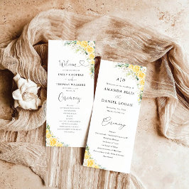 Elegant Yellow Wedding Program