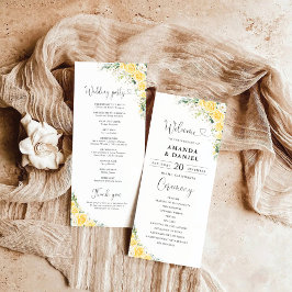 Elegant Yellow Wedding Program