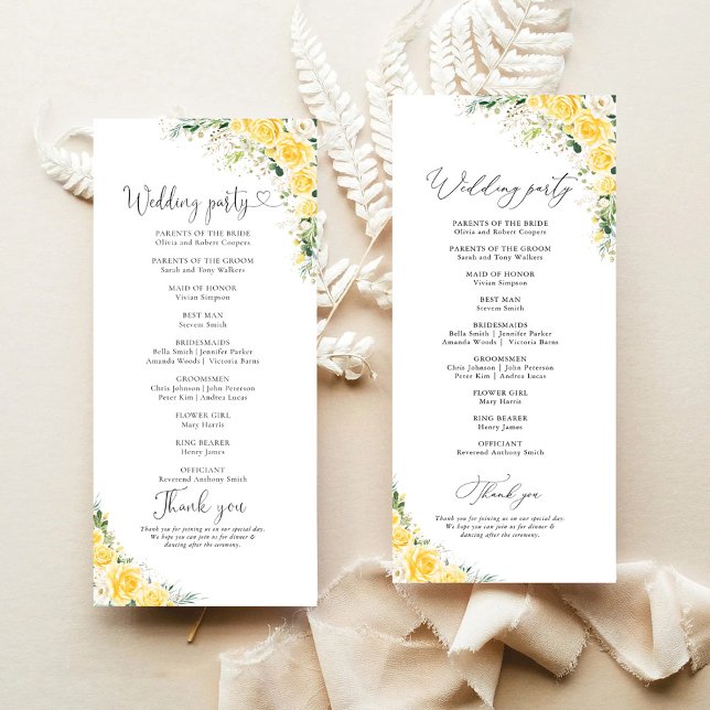Elegant Yellow Wedding Program (Skapare uppladdad)