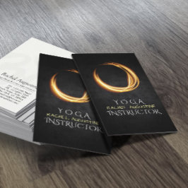 Elegant YOGA Black & Guld ZEN Symbol Glowing Light Visitkort