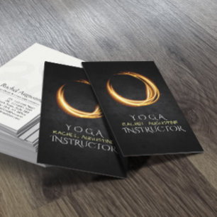 Elegant YOGA Black & Guld ZEN Symbol Glowing Light Visitkort