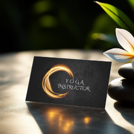 Elegant YOGA Black & Guld ZEN Symbol Glowing Light Visitkort