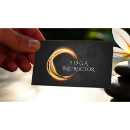 Elegant YOGA Black & Guld ZEN Symbol Glowing Light Visitkort