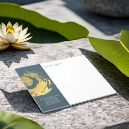 Elegant YOGA Blue & Guld ZEN Symbol Brushstrokes Anteckningsblock