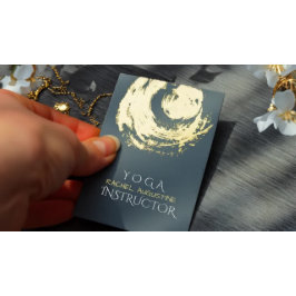 Elegant YOGA Blue & Guld ZEN Symbol Brushstrokes Visitkort