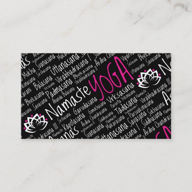 Elegant Yoga centrerar/den Yogaaffären/lärare Visitkort (Framsida)