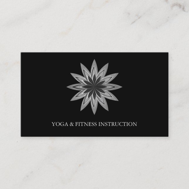 Elegant Yoga för lotusblommablommalogotyp Visitkort (Framsida)
