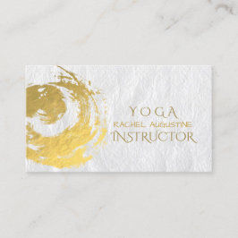 Elegant YOGA Gold Foil Brushstrokes ZEN Symbol Bus Visitkort