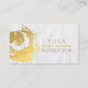 Elegant YOGA Gold Foil Brushstrokes ZEN Symbol Bus Visitkort