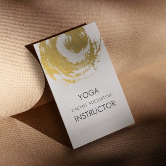 Elegant YOGA Gold Foil Brushstrokes ZEN-symbol Visitkort (Skapare uppladdad)