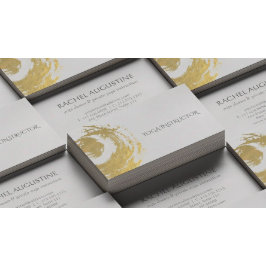 Elegant YOGA Guld Folie Penseldrag ZEN Symbol Visitkort