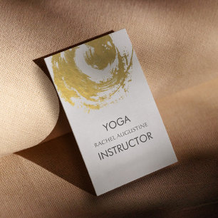 Elegant YOGA Guld Folie Penseldrag ZEN Symbol Visitkort