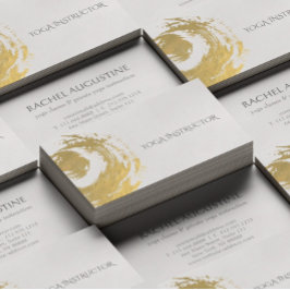 Elegant YOGA Guld Folie Penseldrag ZEN Symbol Visitkort