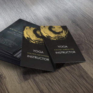 Elegant YOGA Guld Folie Penseldrag ZEN Symbol Visitkort