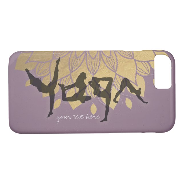 Elegant Yoga Human Alphabet Brev Guld Flower Case-Mate iPhone Skal (Baksida (horisontal))