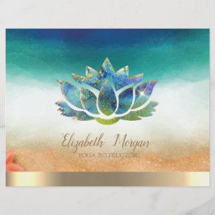 Elegant Yoga Instructor Blue Lotus Reklamblad