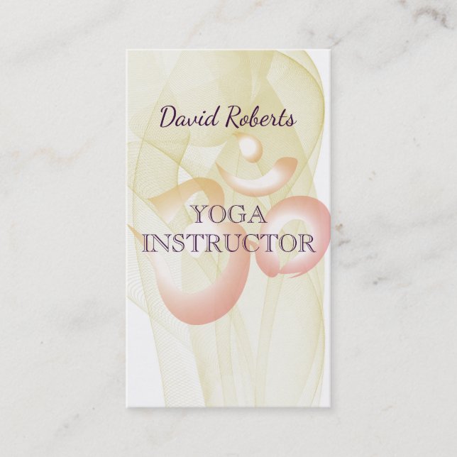 Elegant Yoga Instructor Om Symbol Visitkort (Framsida)